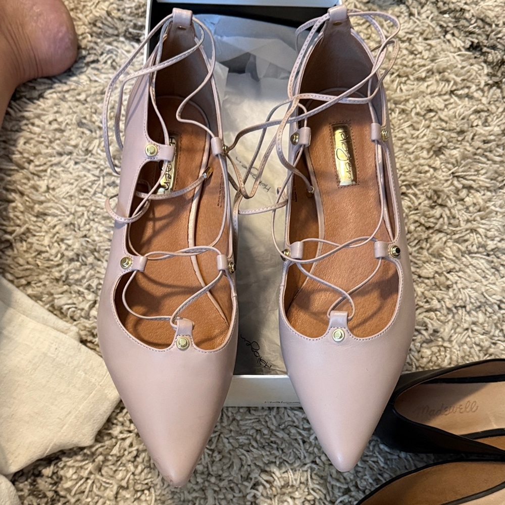 Halogen Pink Lace-Up Flats